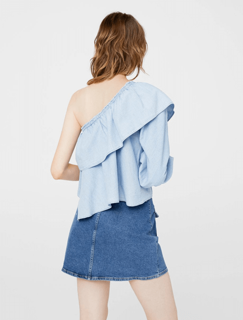 One shoulder bow top