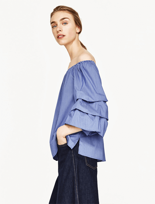 One shoulder bow top